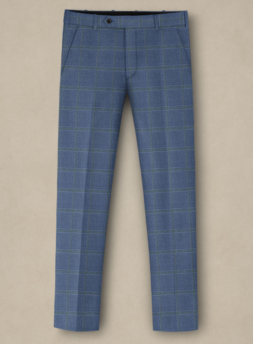 Italian Murano Ivarno Blue Wool Linen Silk Suit - StudioSuits