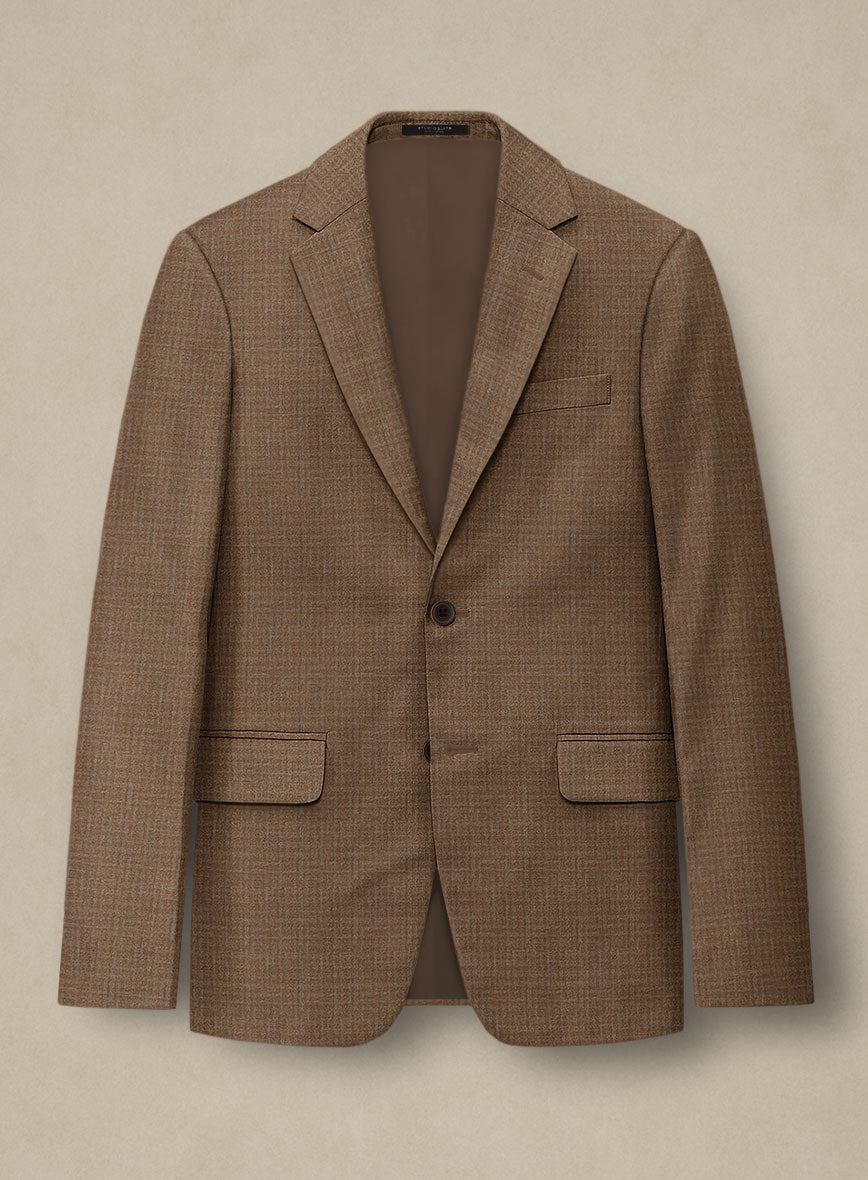 Italian Murano Karilo Brown Wool Linen Silk Jacket - StudioSuits