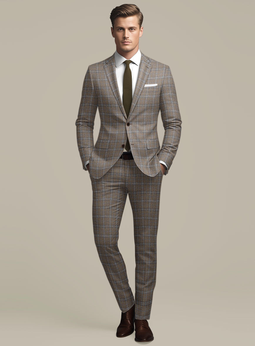 Italian Murano Igelu Brown Wool Linen Silk Suit - StudioSuits