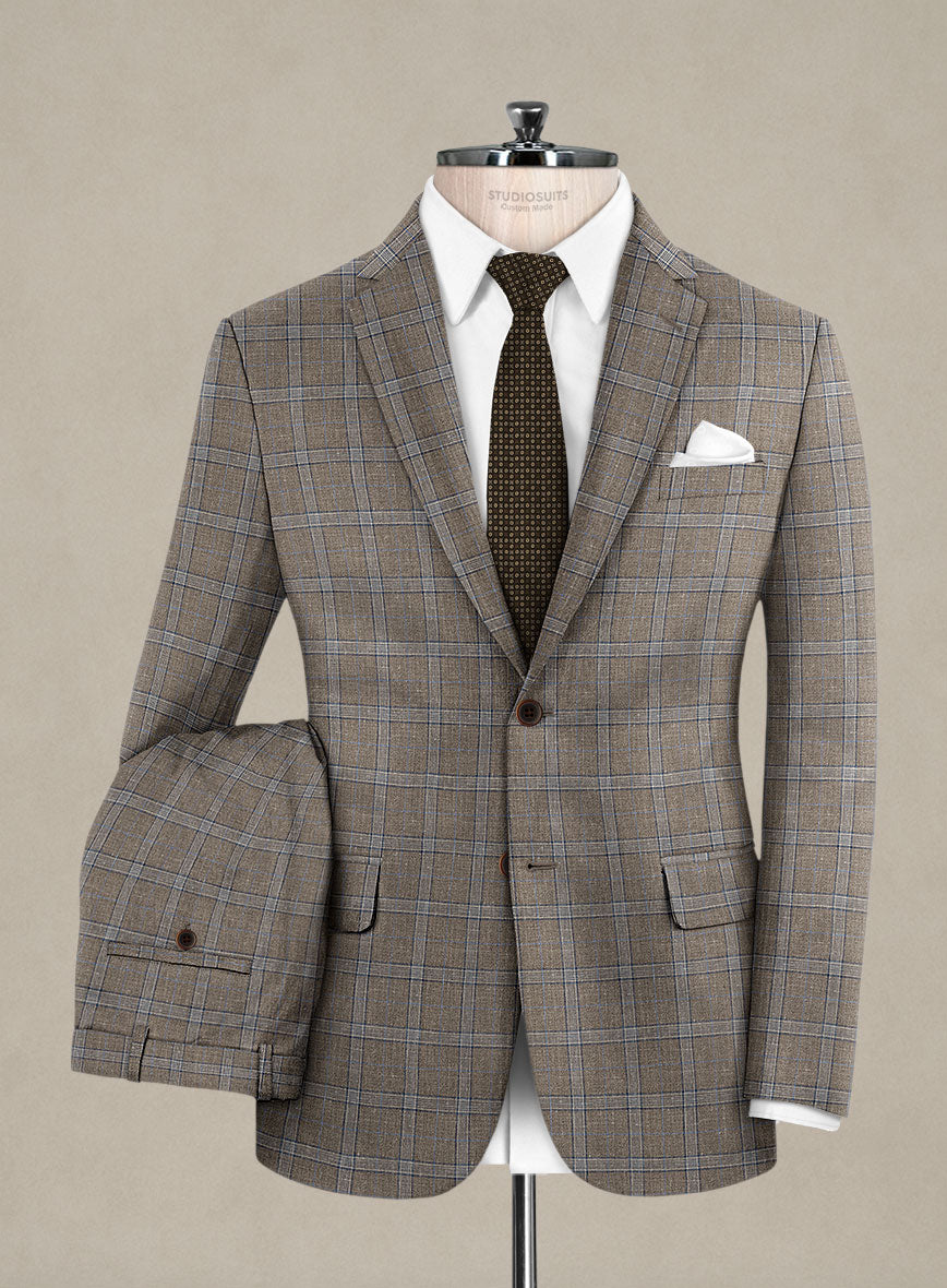 Italian Murano Igelu Brown Wool Linen Silk Suit - StudioSuits