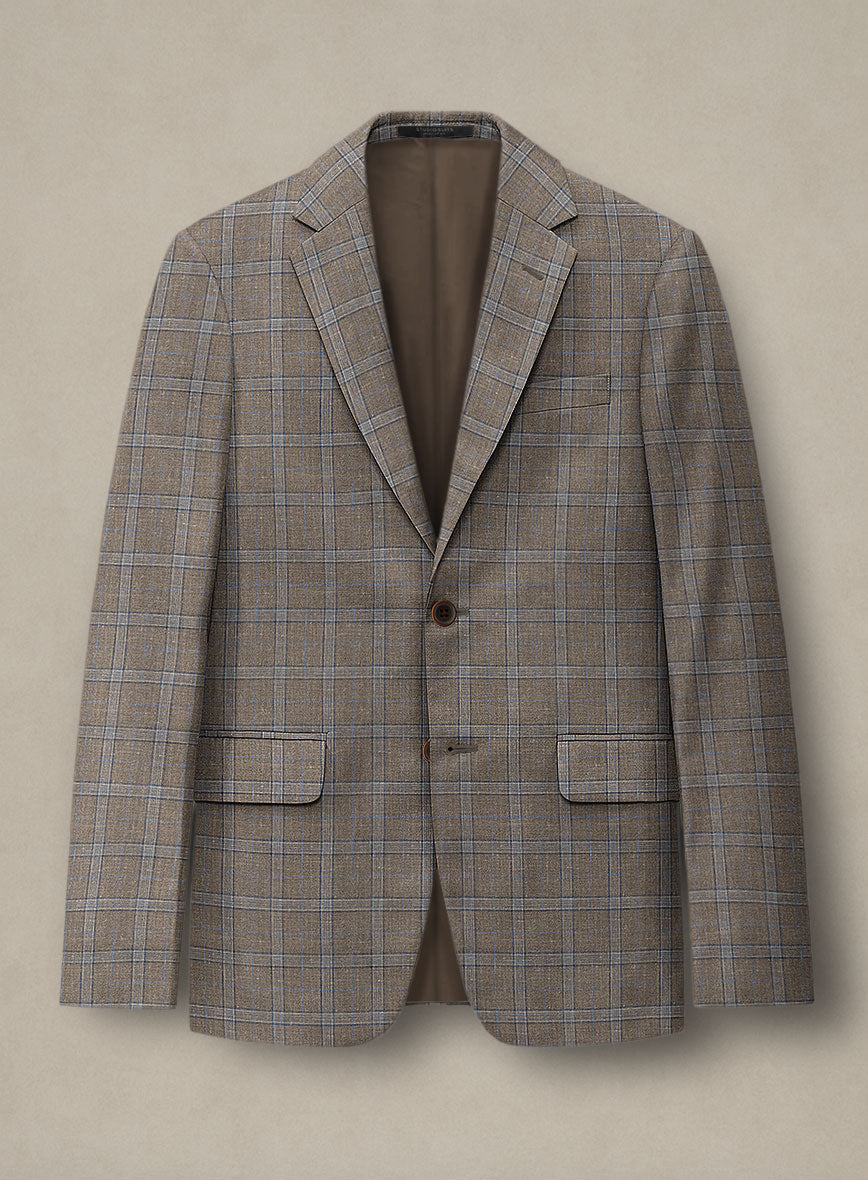 Italian Murano Igelu Brown Wool Linen Silk Jacket - StudioSuits