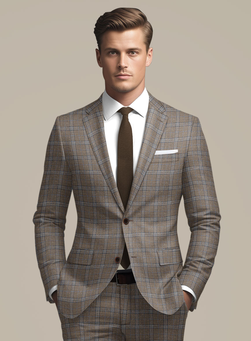 Italian Murano Igelu Brown Wool Linen Silk Jacket - StudioSuits