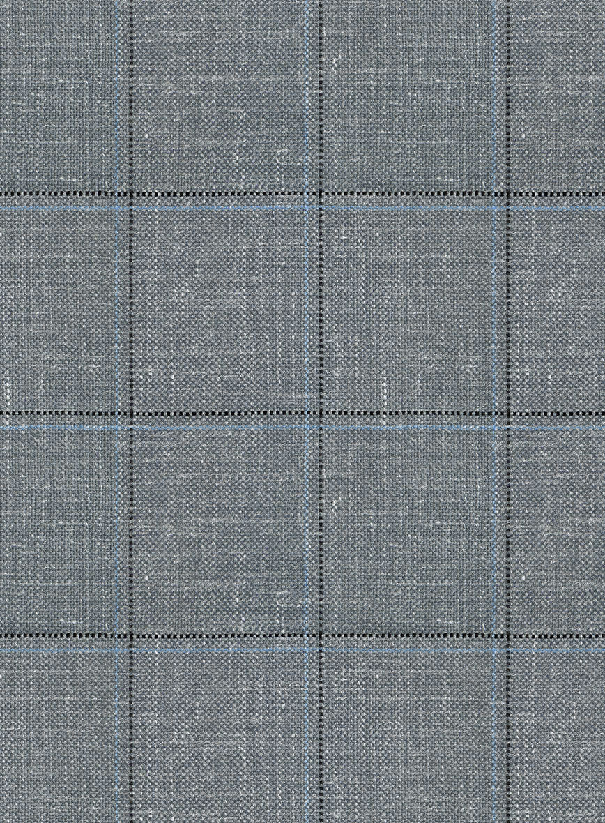 Italian Murano Lig Gray Wool Linen Silk Jacket - StudioSuits