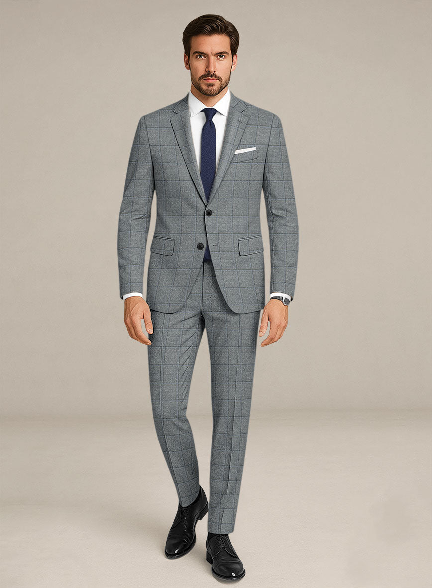 Italian Murano Lig Gray Wool Linen Silk Suit - StudioSuits