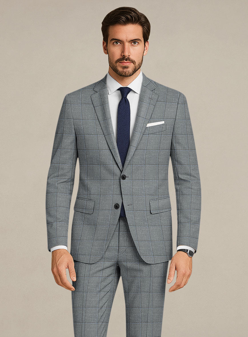 Italian Murano Lig Gray Wool Linen Silk Suit - StudioSuits