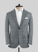 Italian Murano Lig Gray Wool Linen Silk Suit - StudioSuits