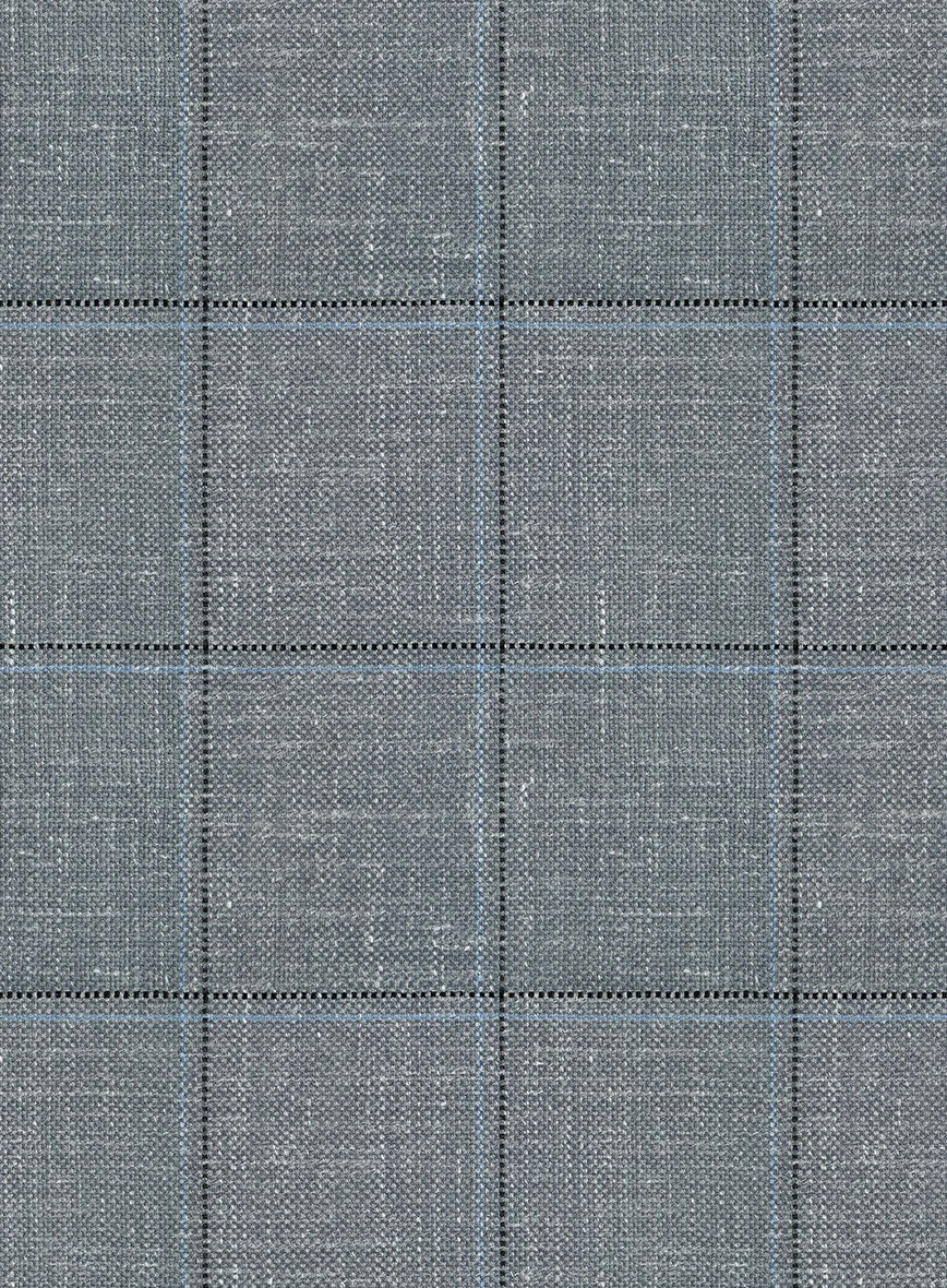 Italian Murano Lig Gray Wool Linen Silk Suit - StudioSuits