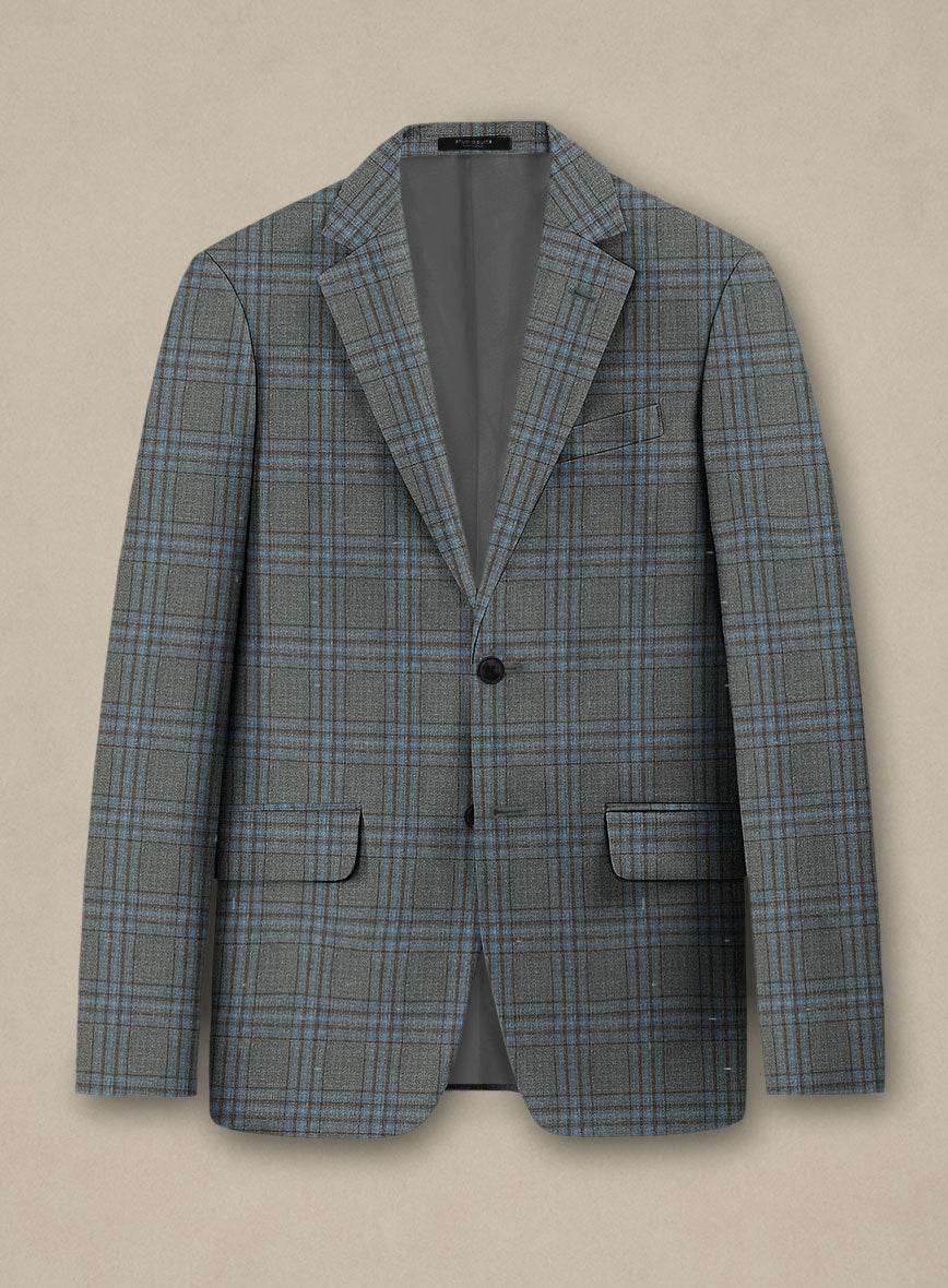 Italian Murano Livado Gray Wool Linen Silk Jacket - StudioSuits