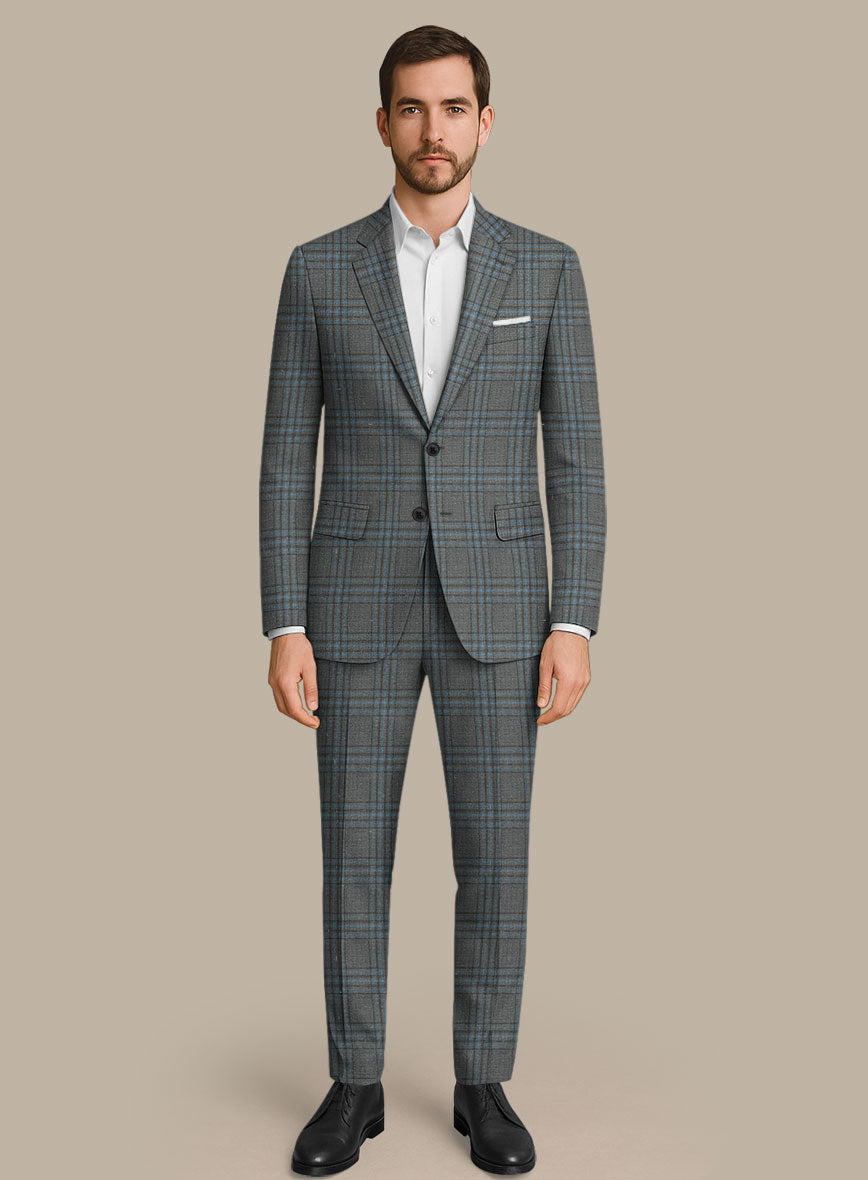 Italian Murano Livado Gray Wool Linen Silk Suit - StudioSuits