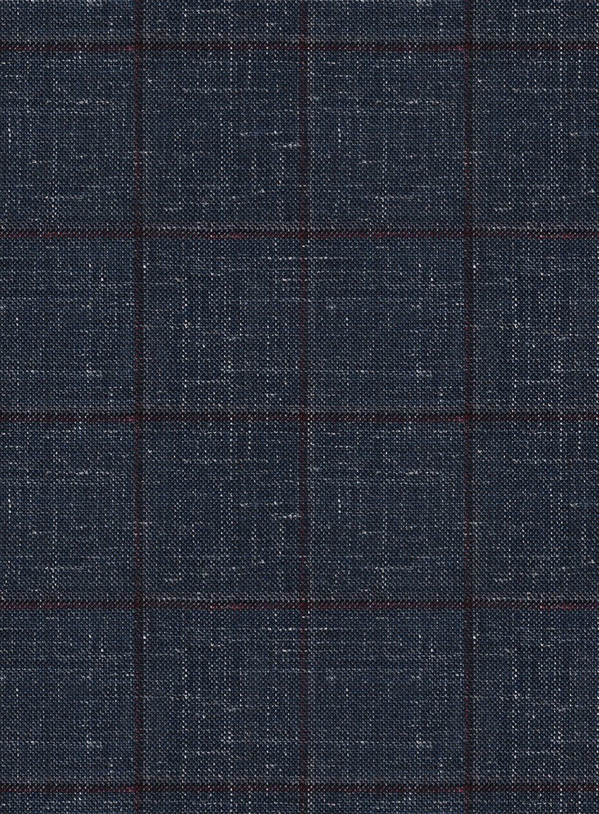 Italian Murano Ili Blue Wool Linen Silk Pants - StudioSuits
