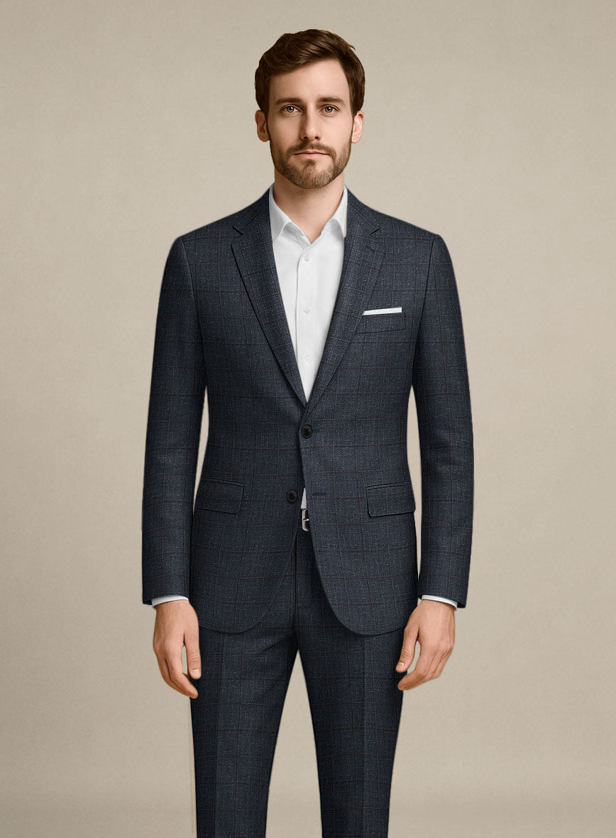 Italian Murano Ili Blue Wool Linen Silk Suit - StudioSuits