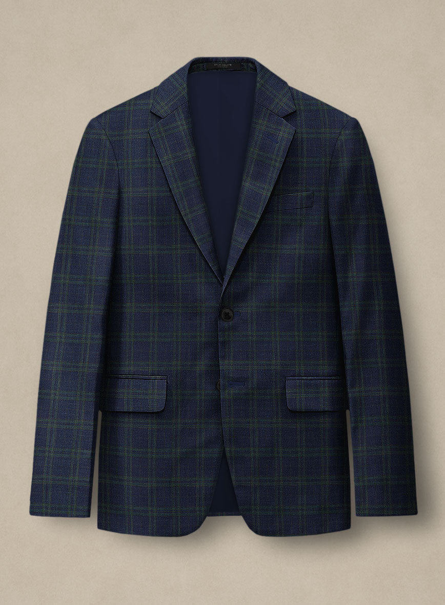 Italian Murano Loni Blue Wool Linen Silk Jacket - StudioSuits
