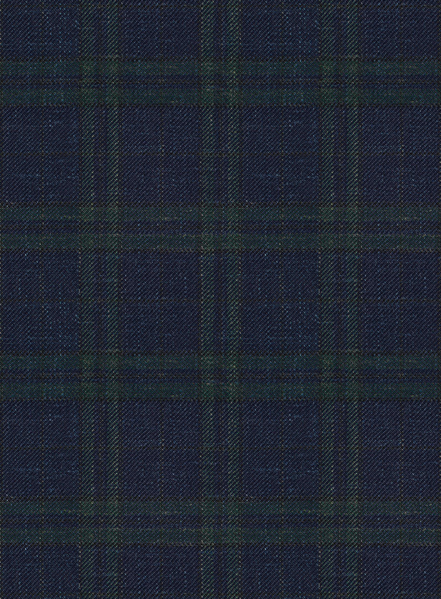 Italian Murano Loni Blue Wool Linen Silk Pants - StudioSuits