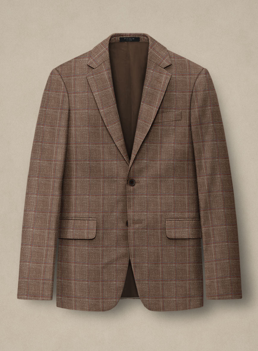 Italian Murano Manole Brown Wool Linen Silk Jacket - StudioSuits