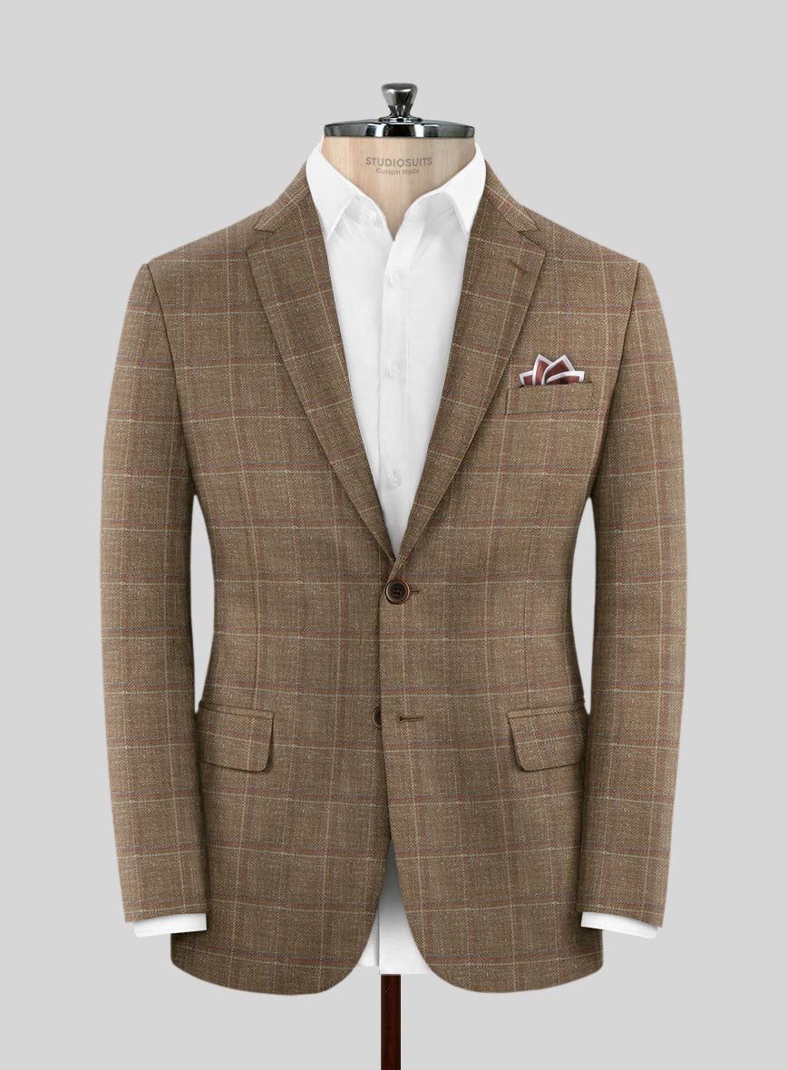 Italian Murano Manole Brown Wool Linen Silk Jacket - StudioSuits