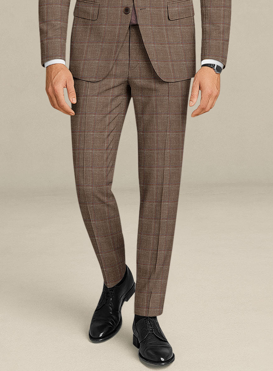 Italian Murano Manole Brown Wool Linen Silk Suit - StudioSuits