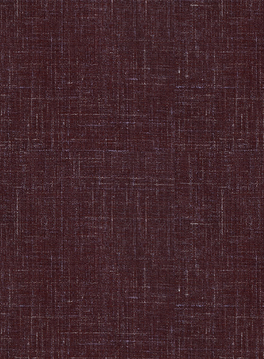 Italian Murano Maroon Wool Linen Pants - StudioSuits
