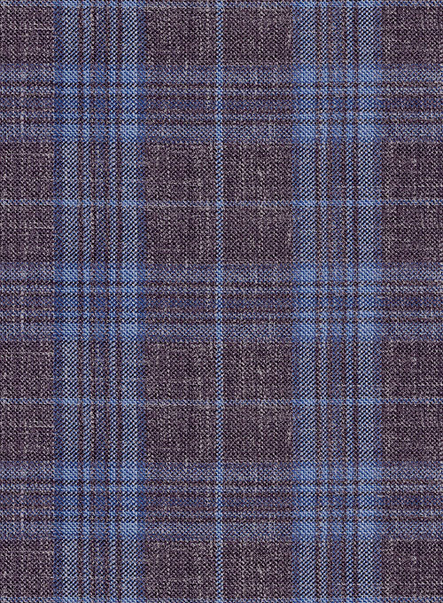 Italian Murano Moque Checks Wool Linen Jacket - StudioSuits
