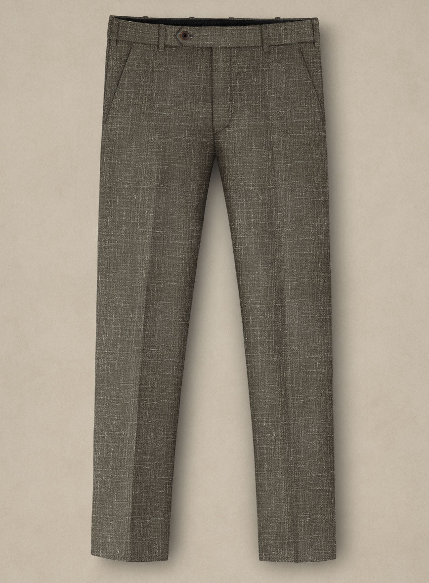 Italian Murano Mud Brown Wool Linen Suit - StudioSuits