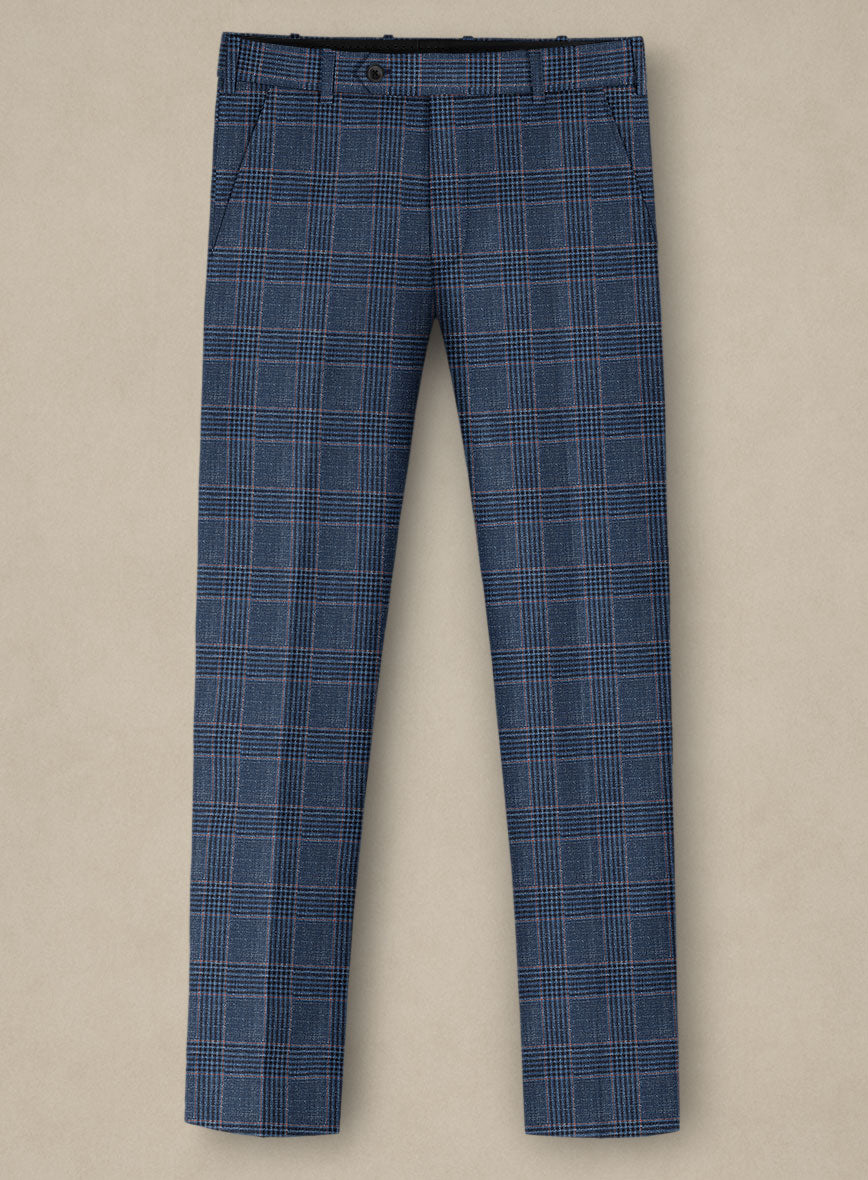 Italian Murano Najela Blue Wool Linen Silk Suit - StudioSuits