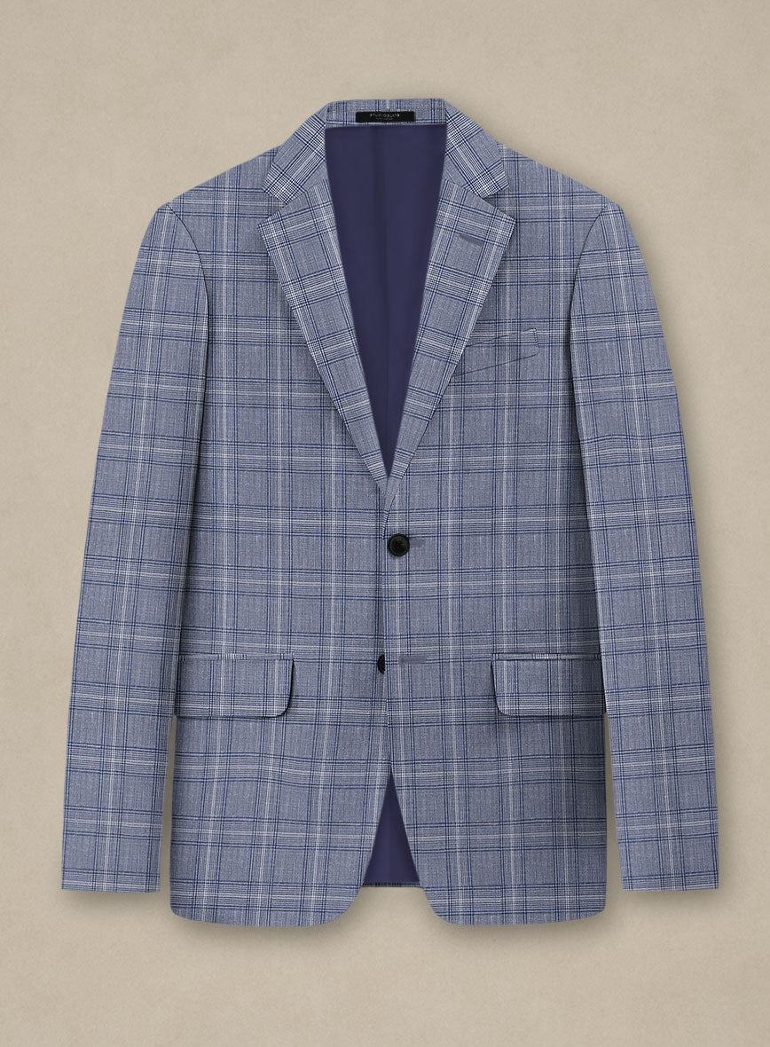 Italian Murano Natino Blue Wool Jacket - StudioSuits