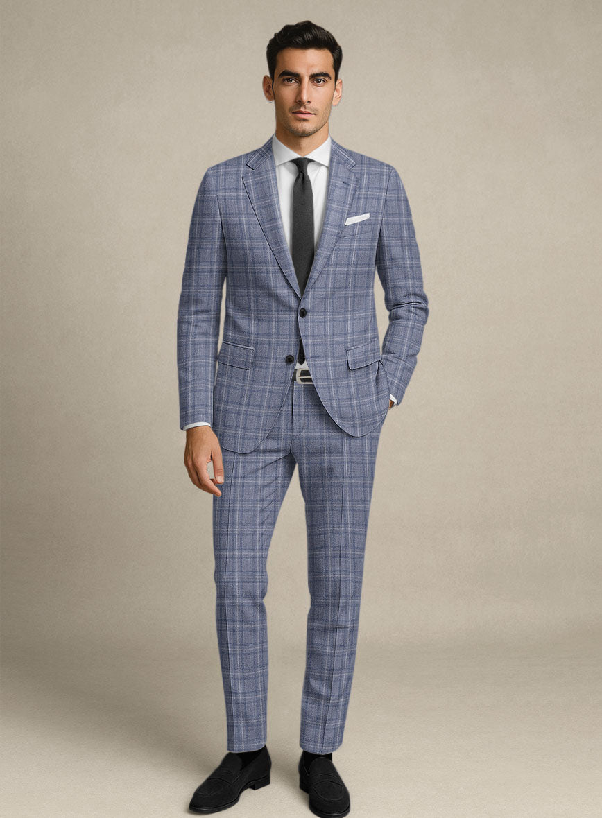 Italian Murano Natino Blue Wool Suit - StudioSuits