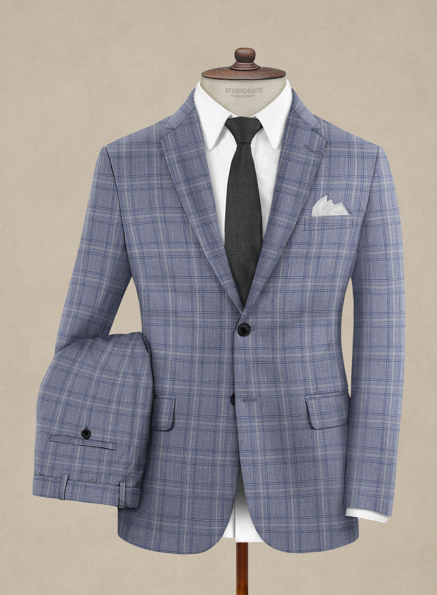 Italian Murano Natino Blue Wool Suit - StudioSuits