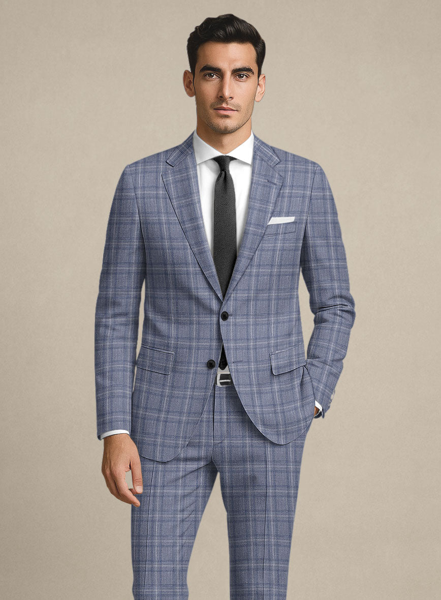 Italian Murano Natino Blue Wool Suit - StudioSuits
