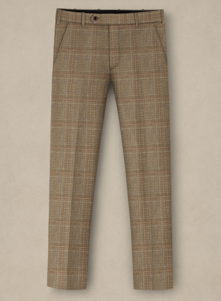 Italian Murano Ocavi Brown Wool Linen Silk Pants - StudioSuits