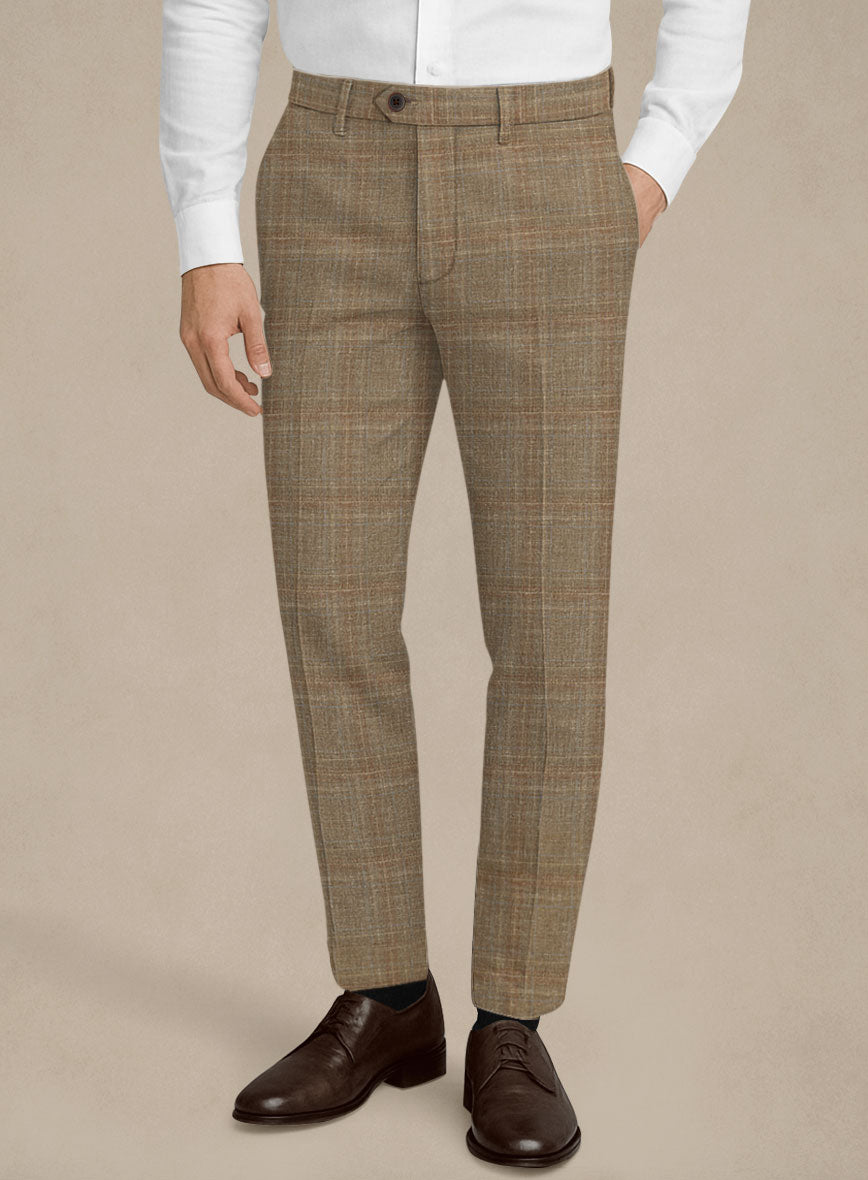 Italian Murano Ocavi Brown Wool Linen Silk Pants - StudioSuits