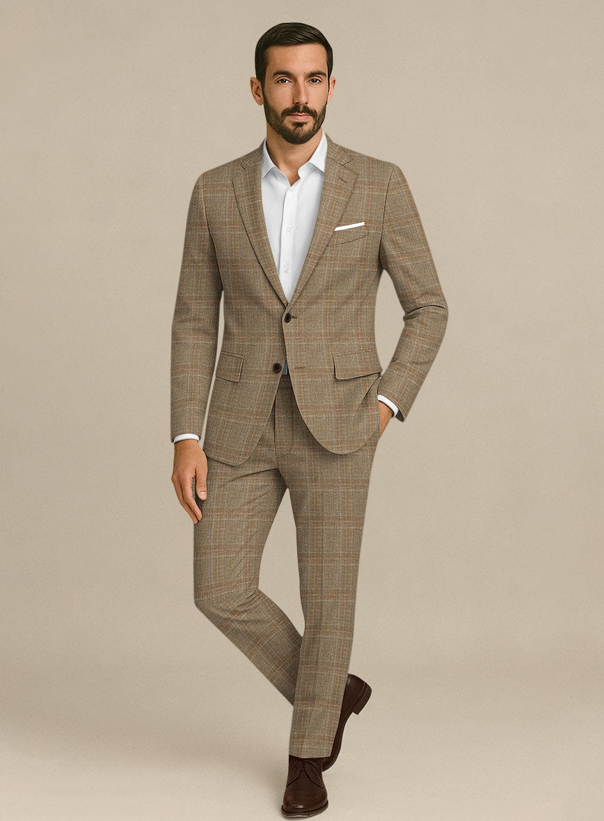 Italian Murano Ocavi Brown Wool Linen Silk Suit - StudioSuits