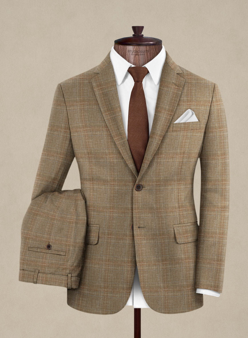 Italian Murano Ocavi Brown Wool Linen Silk Suit - StudioSuits