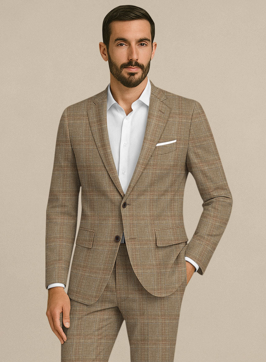 Italian Murano Ocavi Brown Wool Linen Silk Suit - StudioSuits