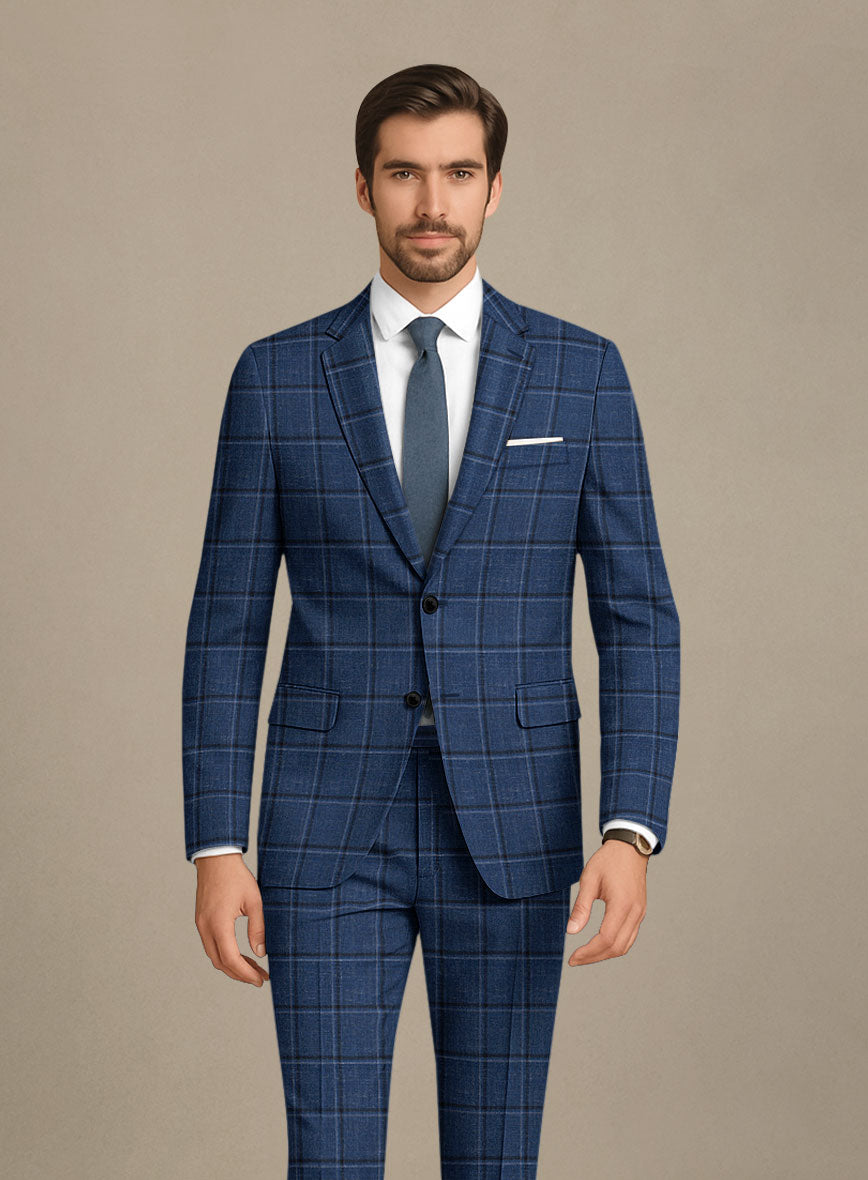 Italian Murano Odi Blue Wool Linen Silk Jacket - StudioSuits