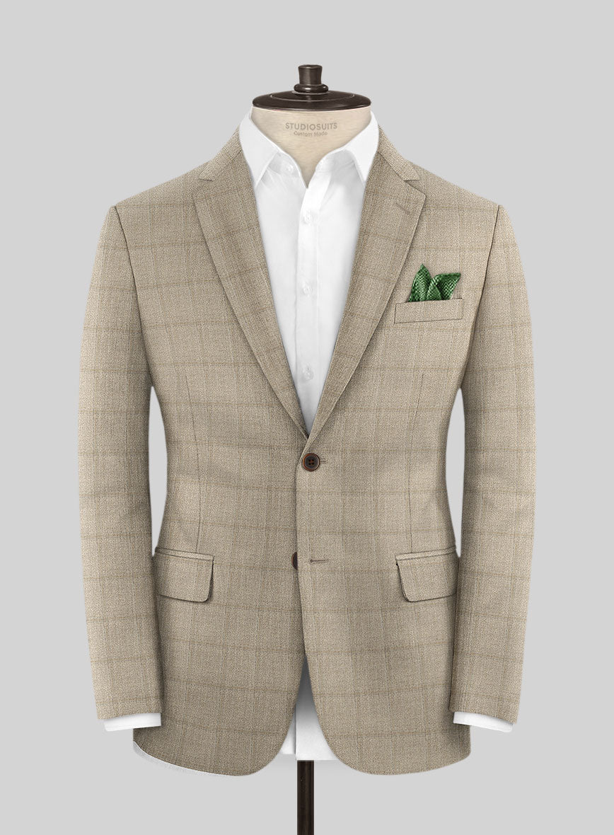 Italian Murano Padro Brown Wool Linen Silk Jacket - StudioSuits