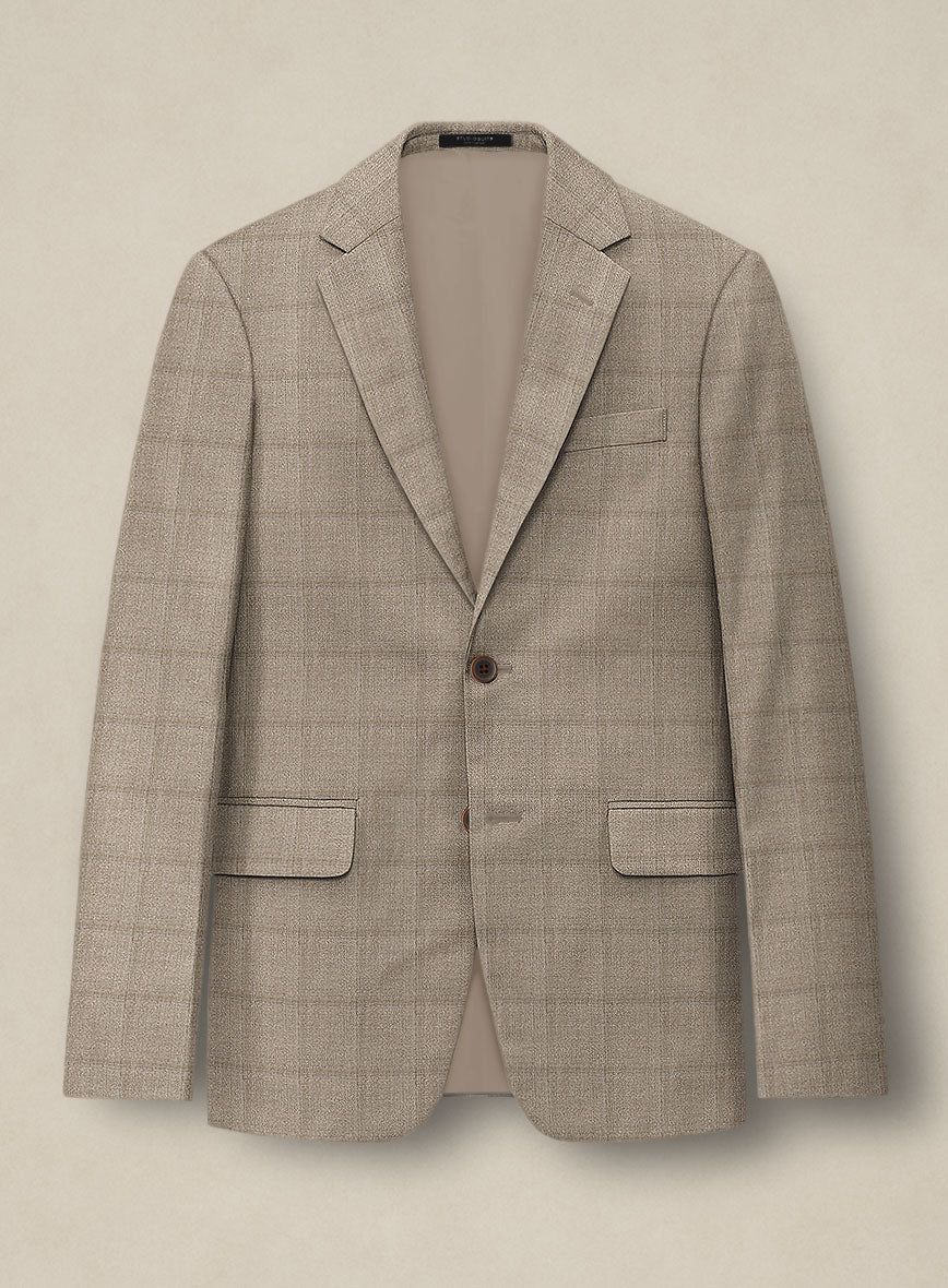 Italian Murano Padro Brown Wool Linen Silk Jacket - StudioSuits
