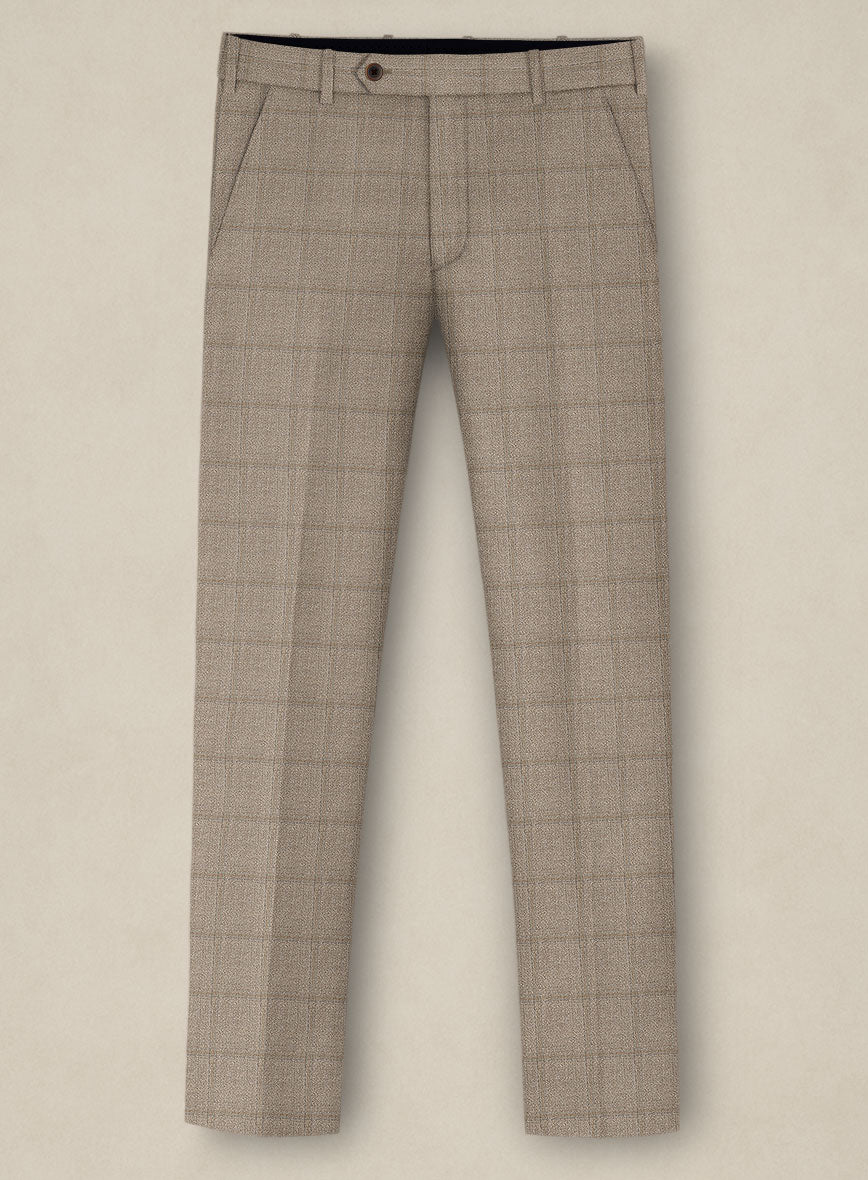 Italian Murano Padro Brown Wool Linen Silk Pants - StudioSuits