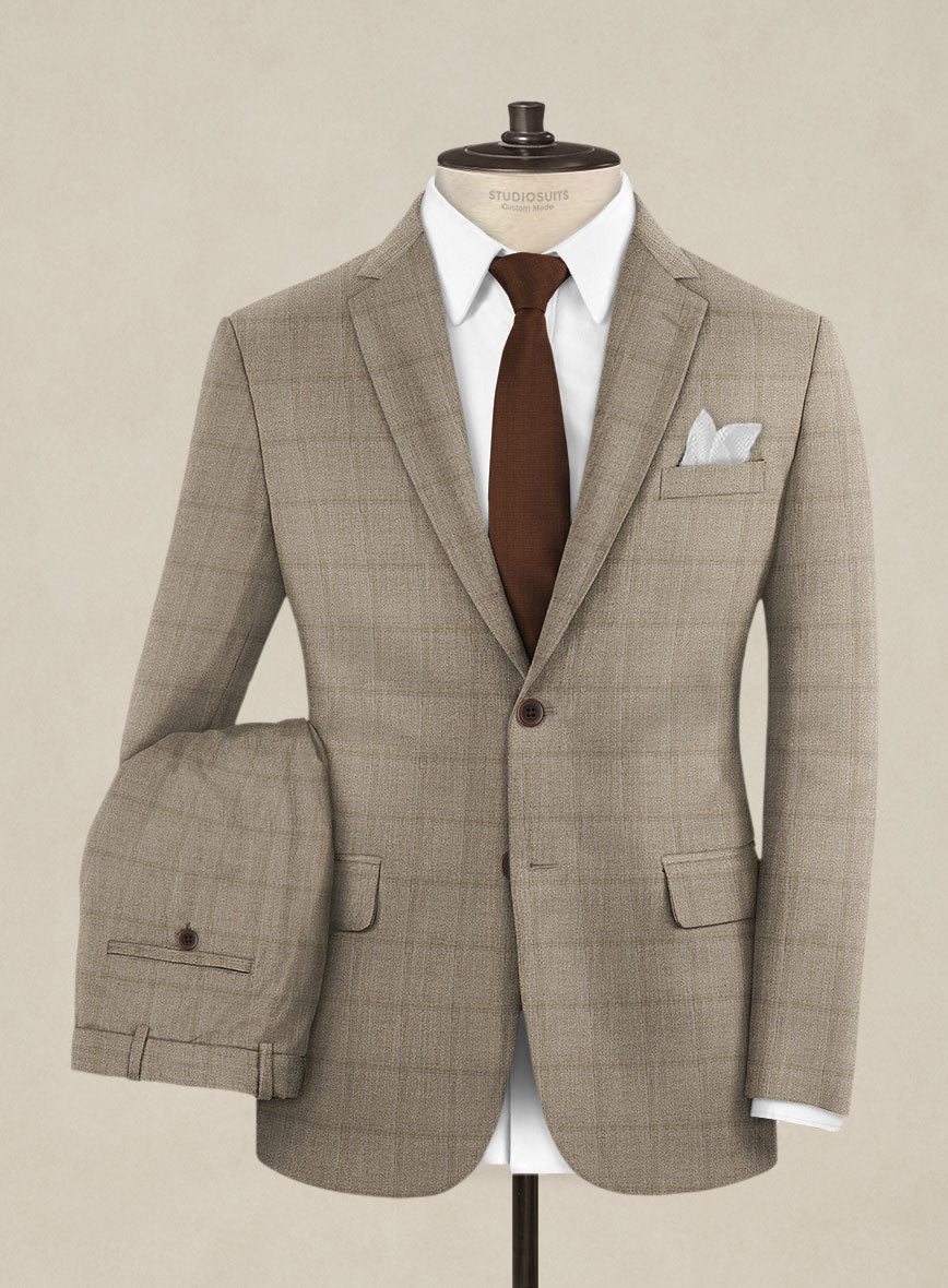 Italian Murano Padro Brown Wool Linen Silk Suit - StudioSuits