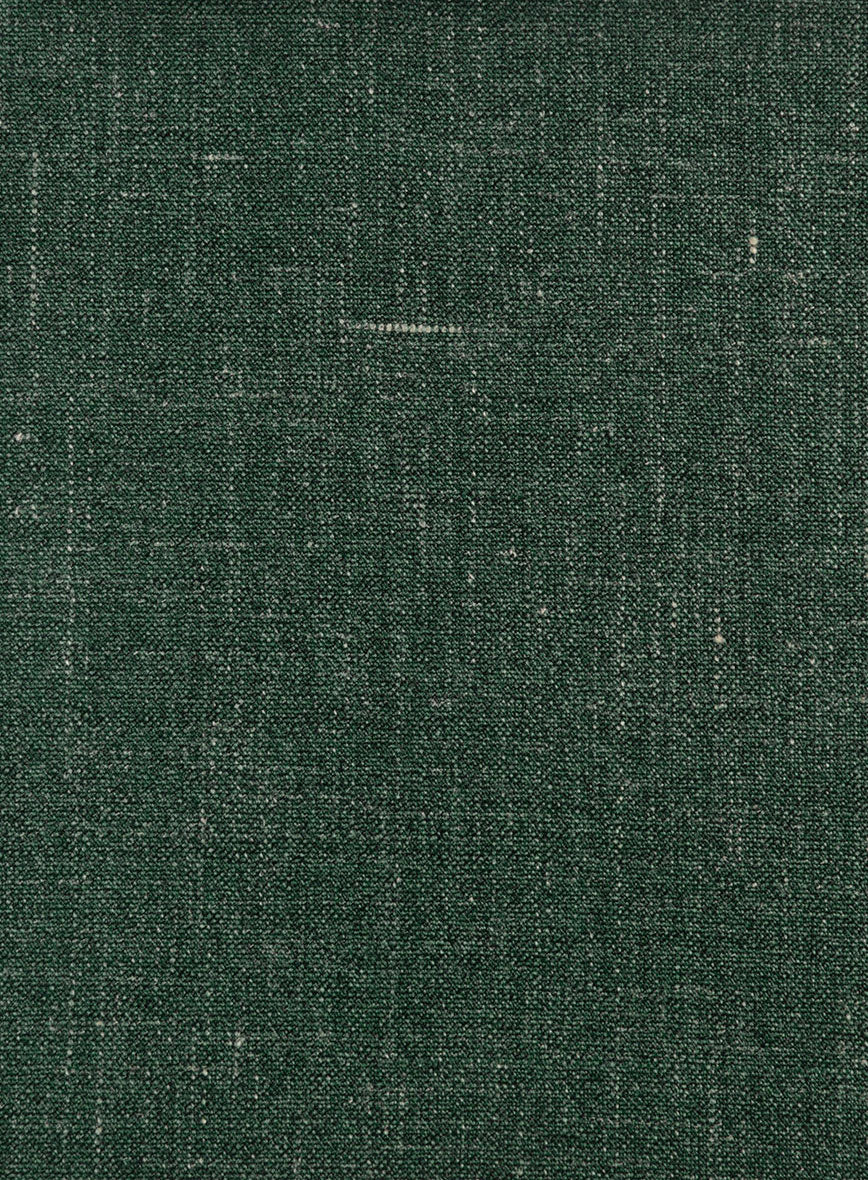 Italian Murano Pine Green Wool Linen Silk Pants - StudioSuits