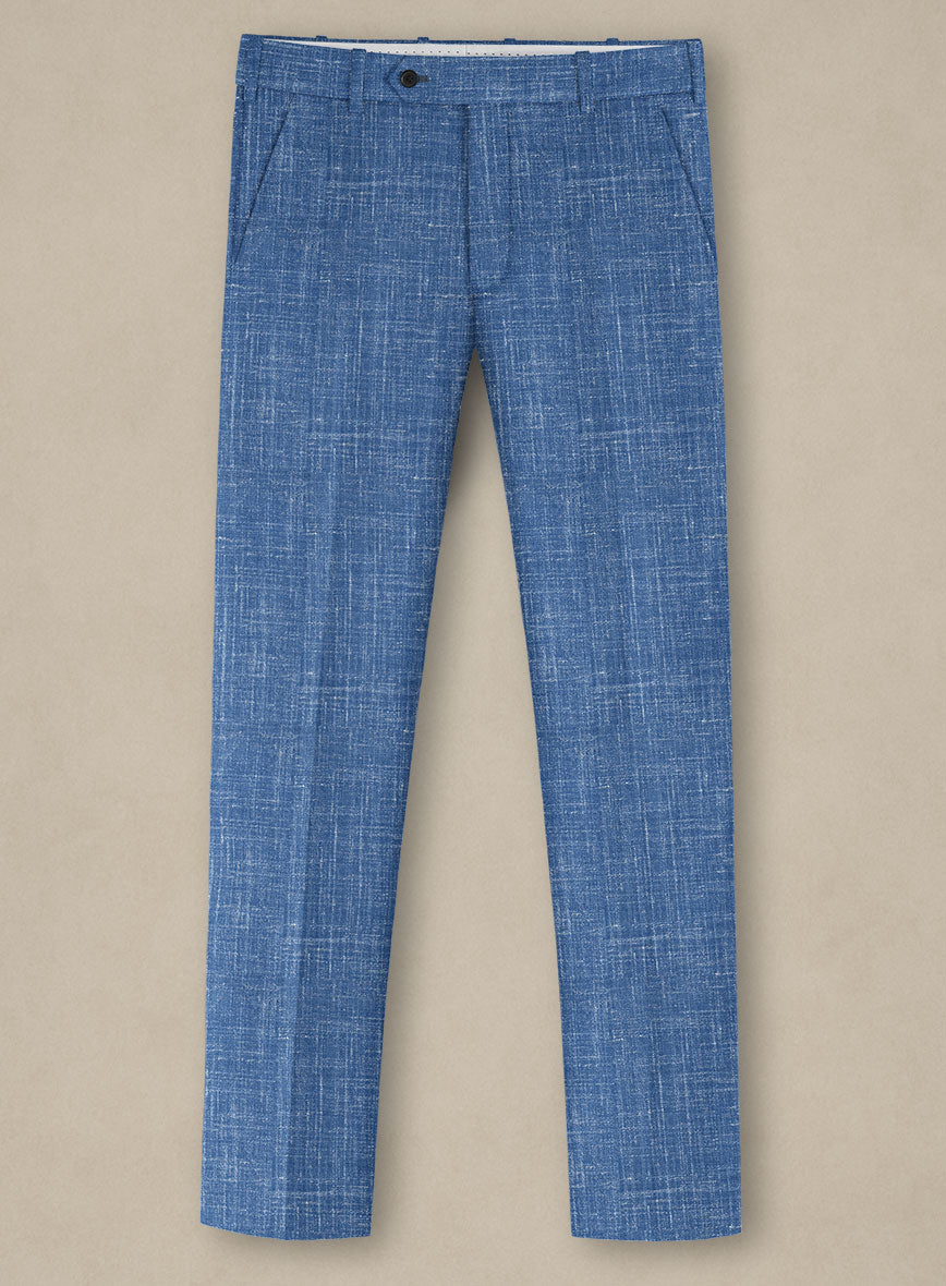Italian Murano Portland Blue Wool Linen Suit - StudioSuits