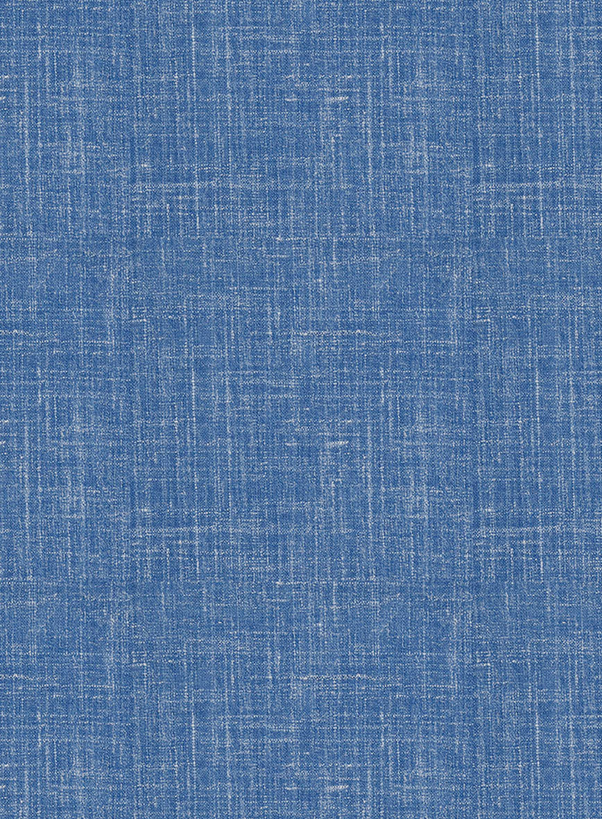 Italian Murano Portland Blue Wool Linen Suit - StudioSuits