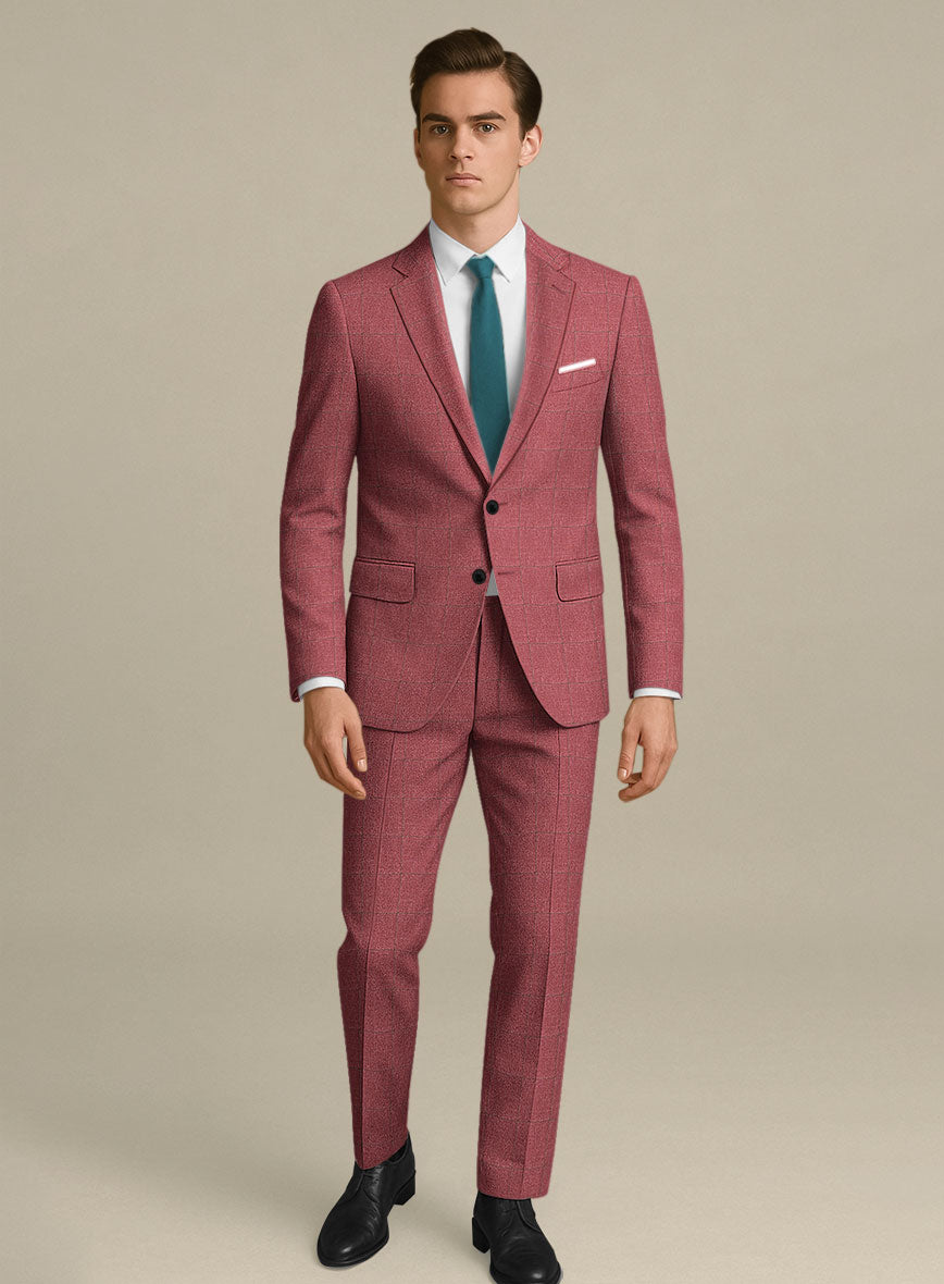 Italian Murano Radon Pink Wool Linen Silk Suit - StudioSuits