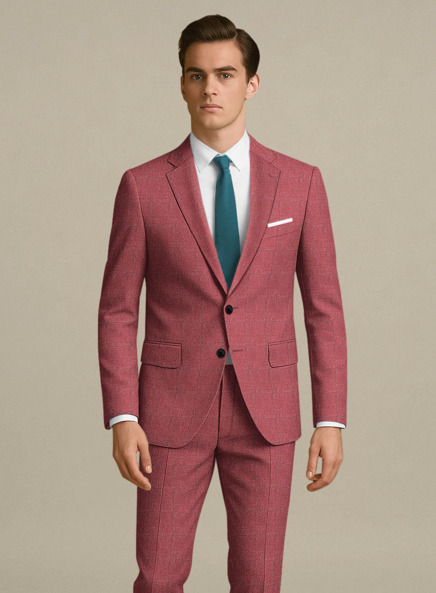 Italian Murano Radon Pink Wool Linen Silk Suit - StudioSuits