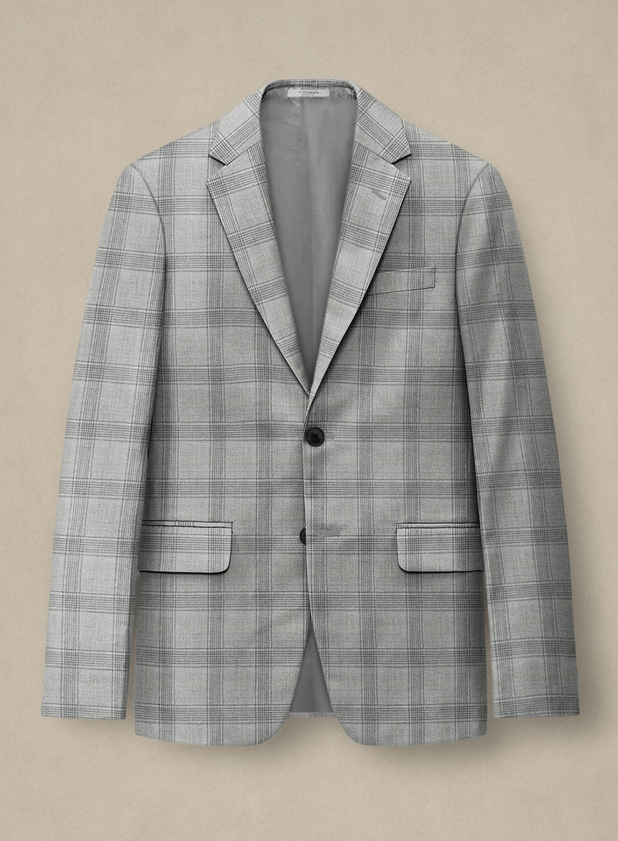Italian Murano Sageo Gray Wool Linen Silk Jacket - StudioSuits