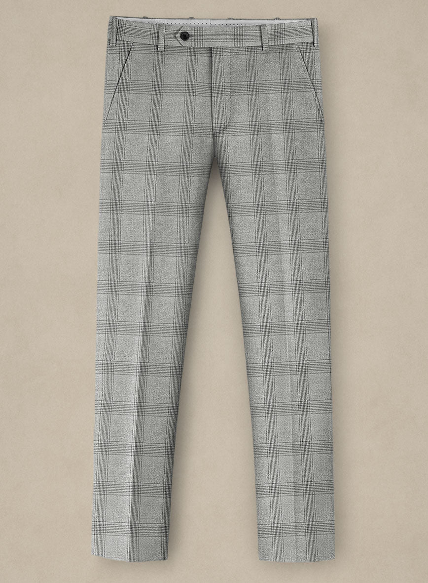 Italian Murano Sageo Gray Wool Linen Silk Pants - StudioSuits