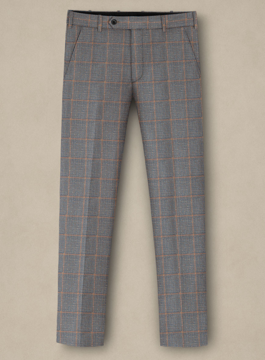Italian Murano Satie Houndstooth Wool Linen Silk Pants - StudioSuits