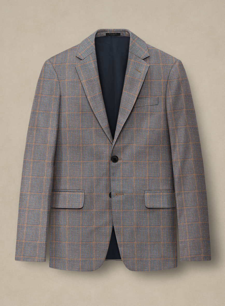 Italian Murano Satie Houndstooth Wool Linen Silk Suit - StudioSuits