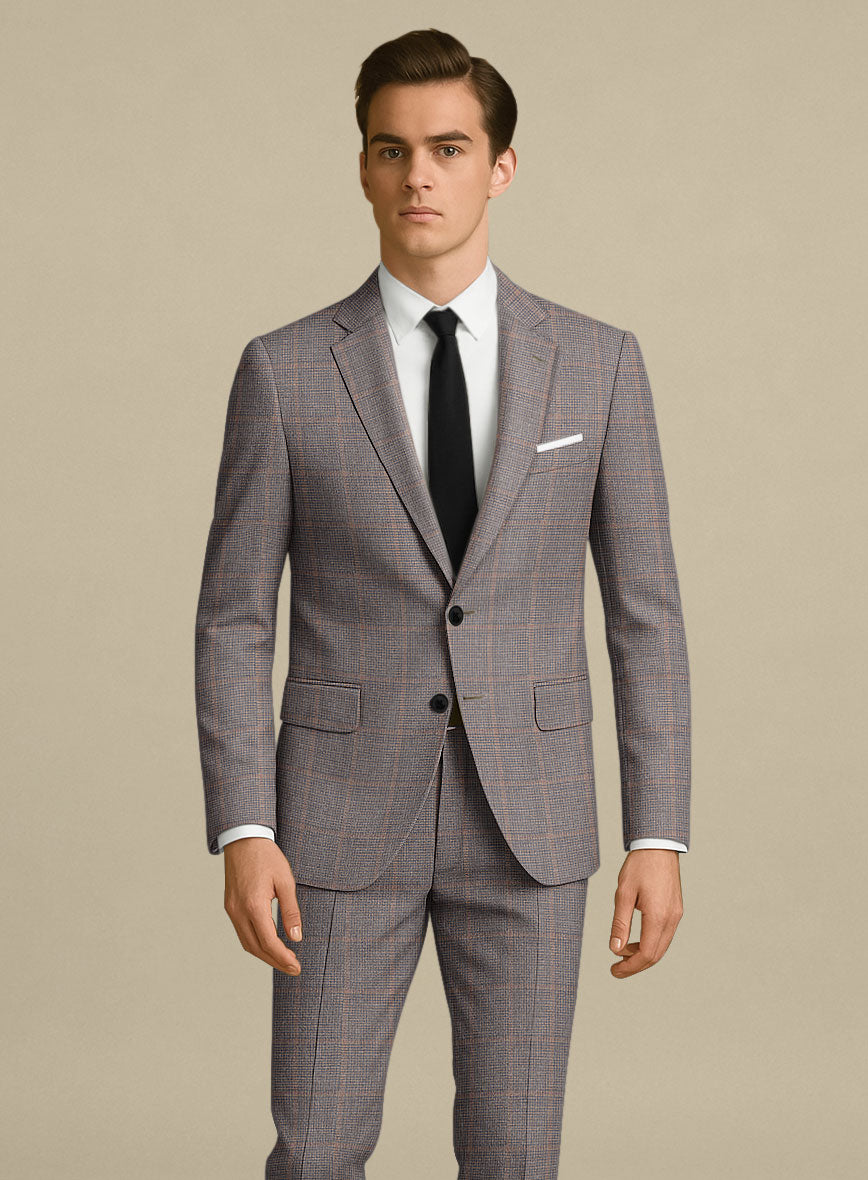 Italian Murano Satie Houndstooth Wool Linen Silk Suit - StudioSuits