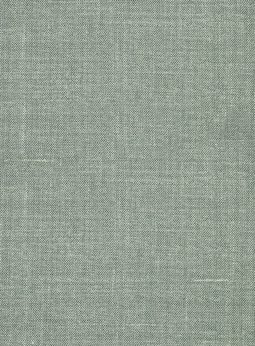 Italian Murano Seasalt Green Wool Linen Silk Pants - StudioSuits