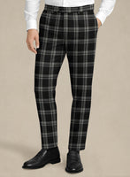 Italiano Murano Oseja Black Wool Linen Silk Pants - StudioSuits